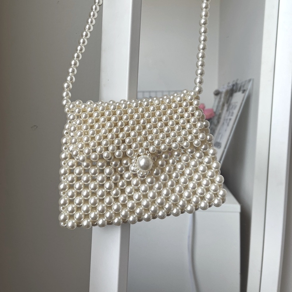 White Pearl Crossbody Mini Micro Bag y2k trendy cottagecore fairy 90s vintage